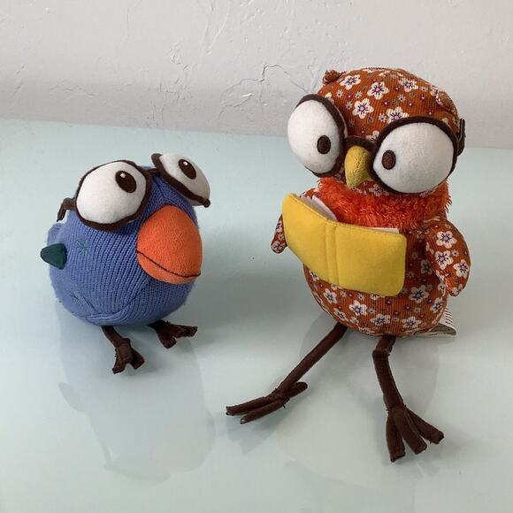 Starbucks Blue bird big eyes and reading Owl 2007 plush toys bundle - Picture 9 of 10